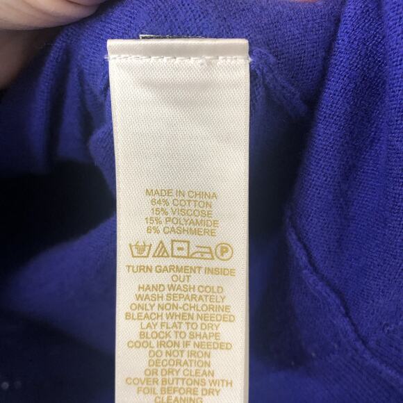 Kate Spade New York Purple Embellished Cashmere Blend Cardigan Sweater Size S/M - Picture 5 of 6